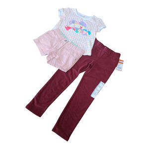 Cat & Jack 3Pcs Girls Set 3T: Shirt, Shorts, Leggings